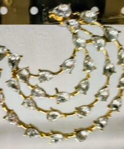 Alternative view of Pendientes dorados luna con brillantes elegantes
