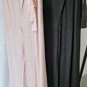 Pantalón Recto Fluido con Lazo en la Cadera
