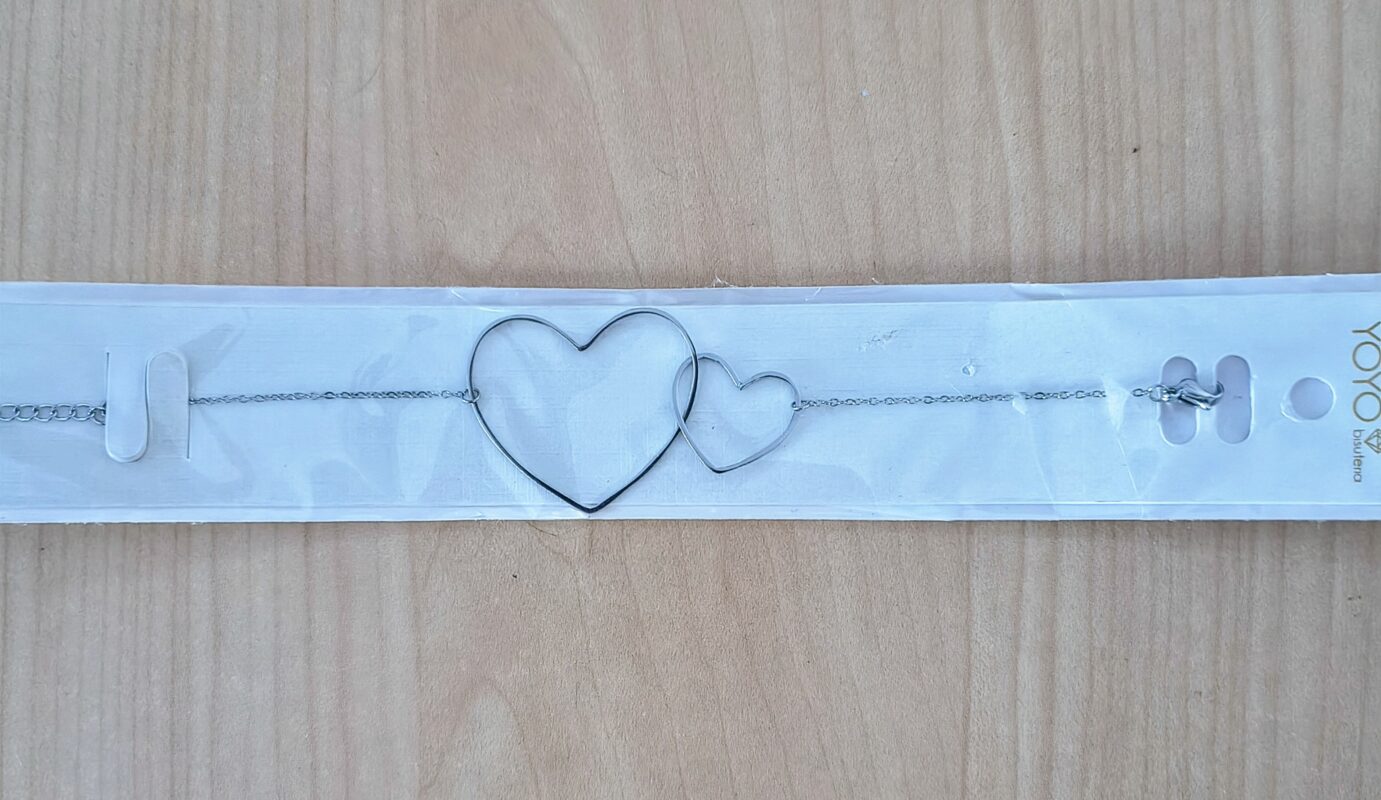 Pulsera de Corazones en Plata con Cadena Regulable