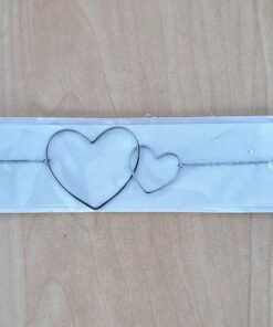 Pulsera de Corazones en Plata con Cadena Regulable