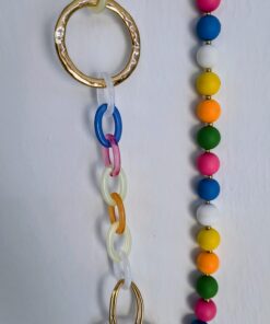 Collar Largo Multicolor con Círculos y Bolas