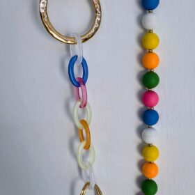 Collar Largo Multicolor  con Círculos y Bolas