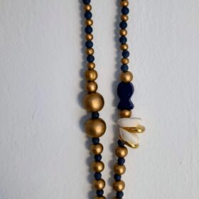 Collar de Madera Azul con Pez y Conchas | Estilo Veraniego