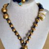 Collar de Madera Azul con Pez y Conchas | Estilo Veraniego