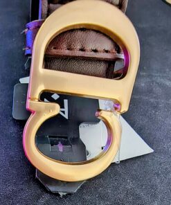 Cinturón de Polipiel Marrón Chocolate con Hebilla Dorada