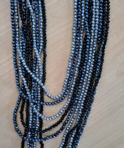 Alternative view of .Collar de Perlitas Brillantes Gris, Negro y Plata Elegante