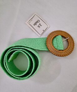 Cinturón Elástico de Goma Verde Claro para Mujer