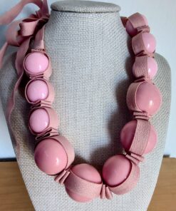Collar de Bolas Rosa Palo Ajustable