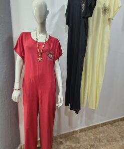 Mono Largo de Lino y Viscosa con Alas de Lentejuelas