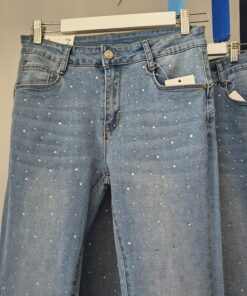 Alternative view of Jeans Push Up Acampanados con Brillantes Azul Claro