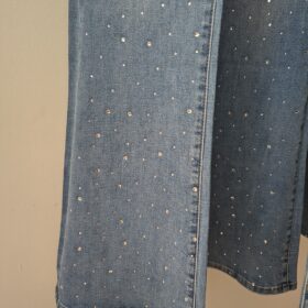 Jeans Push Up Acampanados con Brillantes Azul Claro