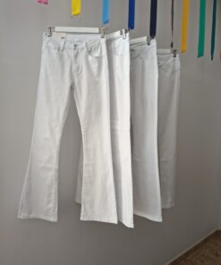 Pantalón Vaquero Acampanado Blanco Push Up para Mujer