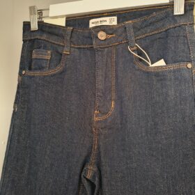 Vaquero Push Up Acampanado Azul Oscuro Jaspeado