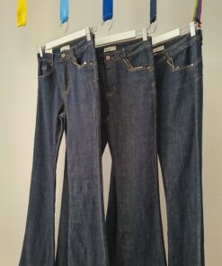 Vaquero Push Up Acampanado Azul Oscuro Jaspeado