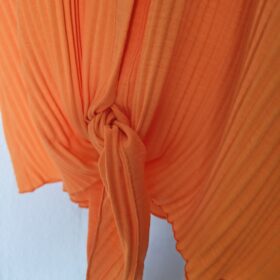 Camisa Naranja con Nudo Delantero Sin Mangas Talla Única