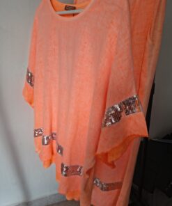 Alternative view of Conjunto Naranja Flúor con Lentejuelas Plata Oversize