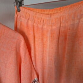 Conjunto Naranja Flúor con Lentejuelas Plata Oversize