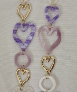Alternative view of Collar Corazón Lila y Dorado Elegante para Eventos