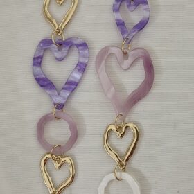 Collar Corazón Lila y Dorado Elegante para Eventos