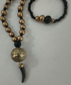 Alternative view of Collar Cuerno Negro y Bronce Dorado | Elegancia Atemporal