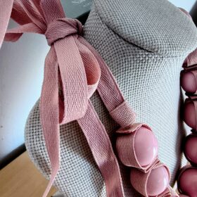 Collar de Bolas Rosa Palo Ajustable