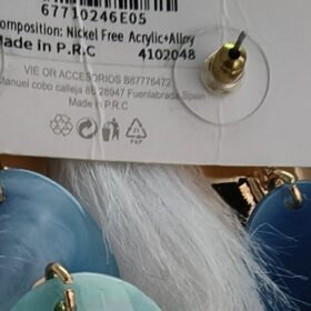 Pendientes Tricolor Largos Beige, Turquesa y Azul Elegantes