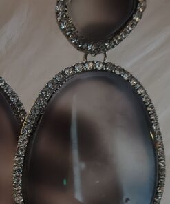 Alternative view of Pendientes Gris Difuminado con Brillantes Elegantes