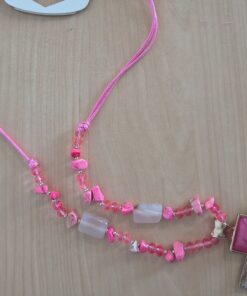 Alternative view of Collar de Nácar Rosa Fucsia con Piedras Originales Ajustable