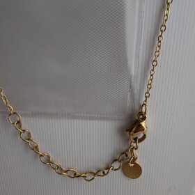 Collar Dorado de Acero con Brillantes Multicolor Elegante