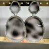 Pendientes Gris Difuminado con Brillantes Elegantes