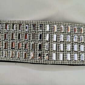 Cinturón Elástico Negro con Brillantes para Fiesta y Eventos