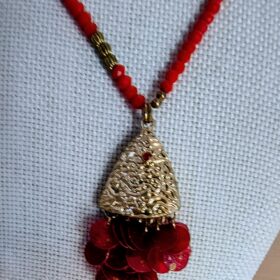 Collar Pez Rojo y Dorado con Perlas | Original y Elegante