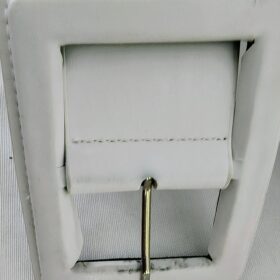 Cinturón Ancho de Polipiel con Hebilla XL – Blanco y Azul