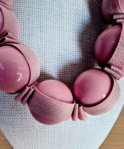 Alternative view of Collar de Bolas Rosa Palo Ajustable