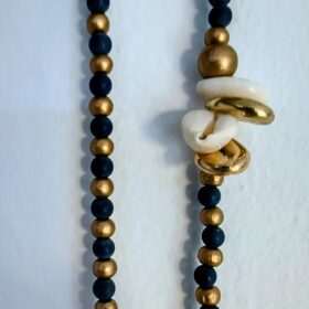 Collar de Madera Azul con Pez y Conchas | Estilo Veraniego